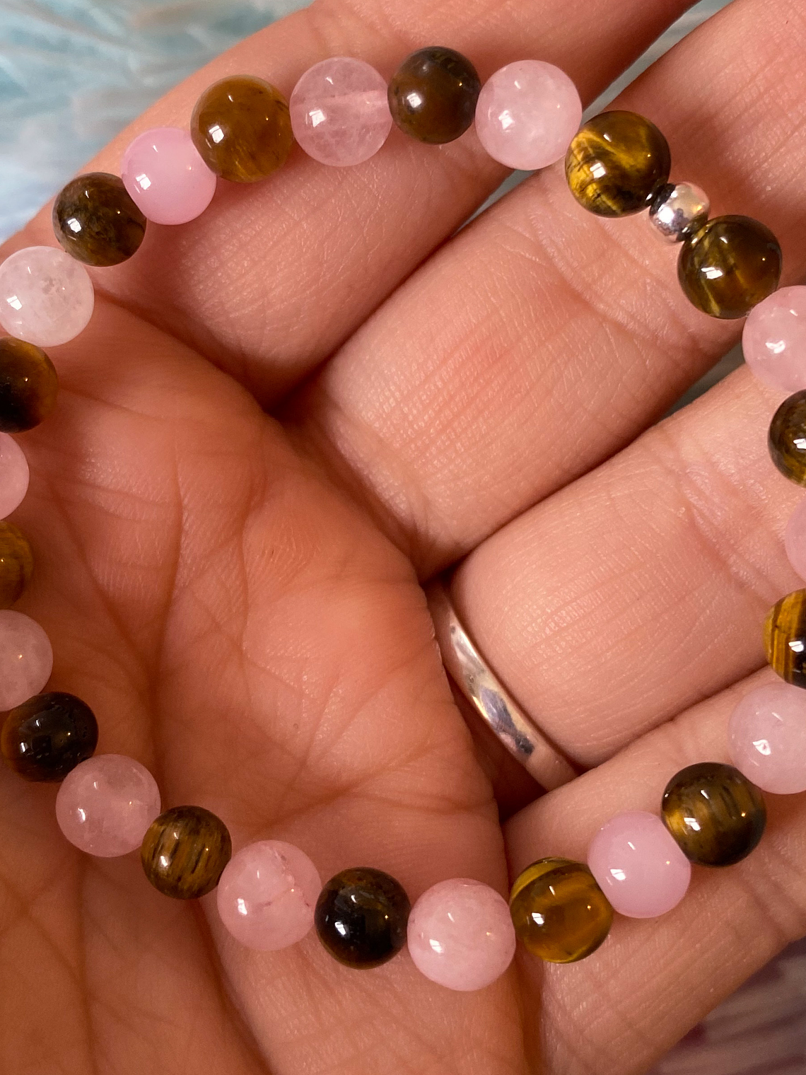 Cuarzo rosa y ojo de tigre  1