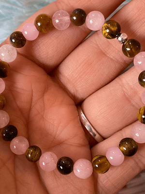 Cuarzo rosa y ojo de tigre 