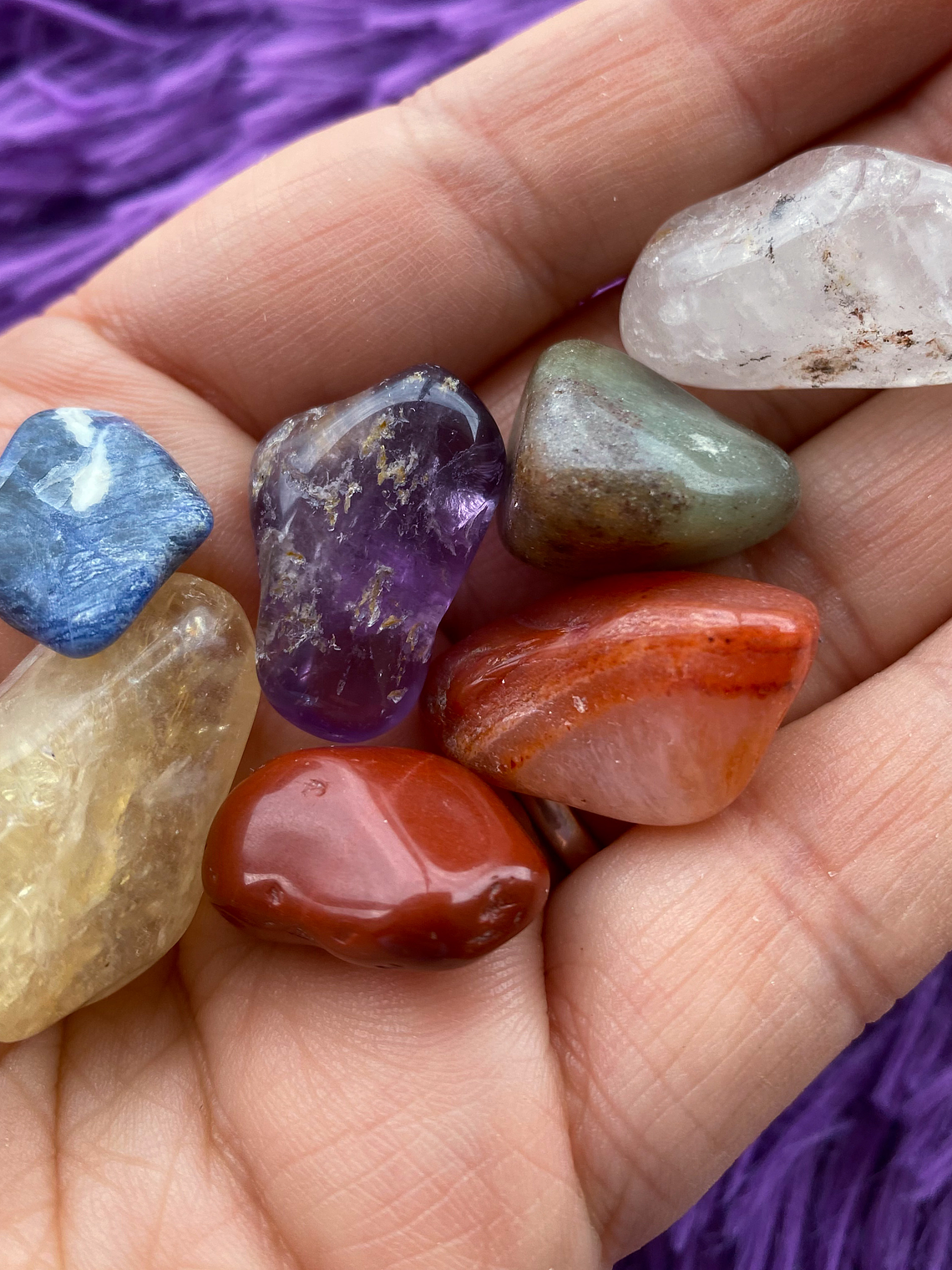 Mini set 7 chakras piedras roladas  1