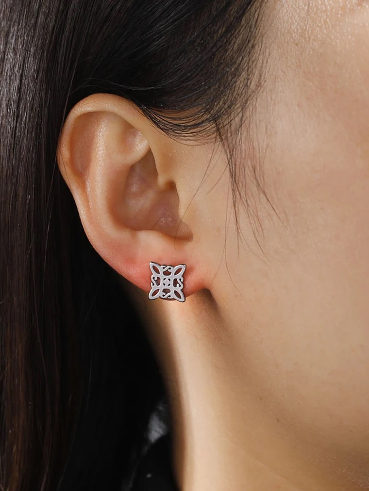 Aros nudo de bruja acero inoxidable  2