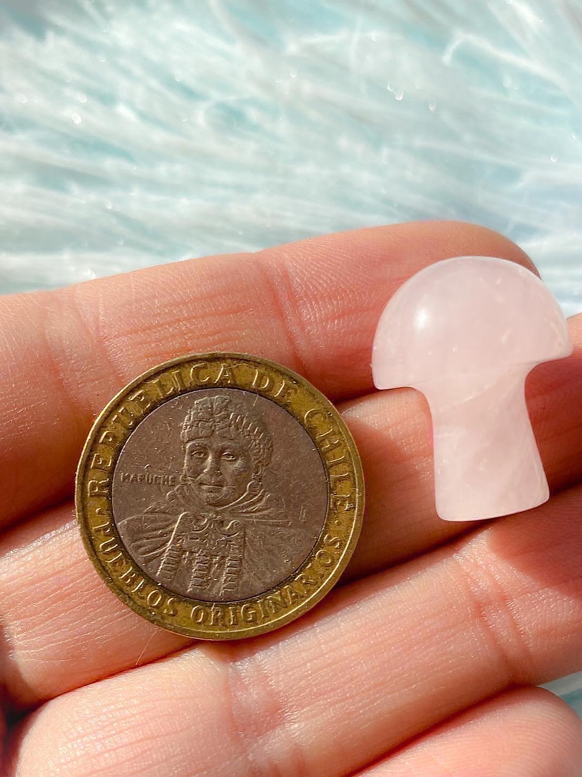 Mini hongos cuarzo rosa  2