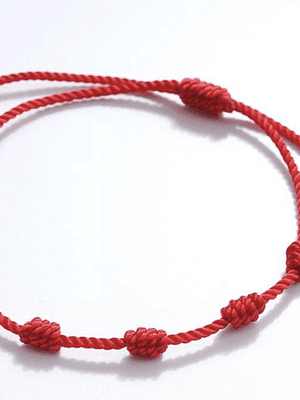 Pulsera roja 7 nudos ajustable 