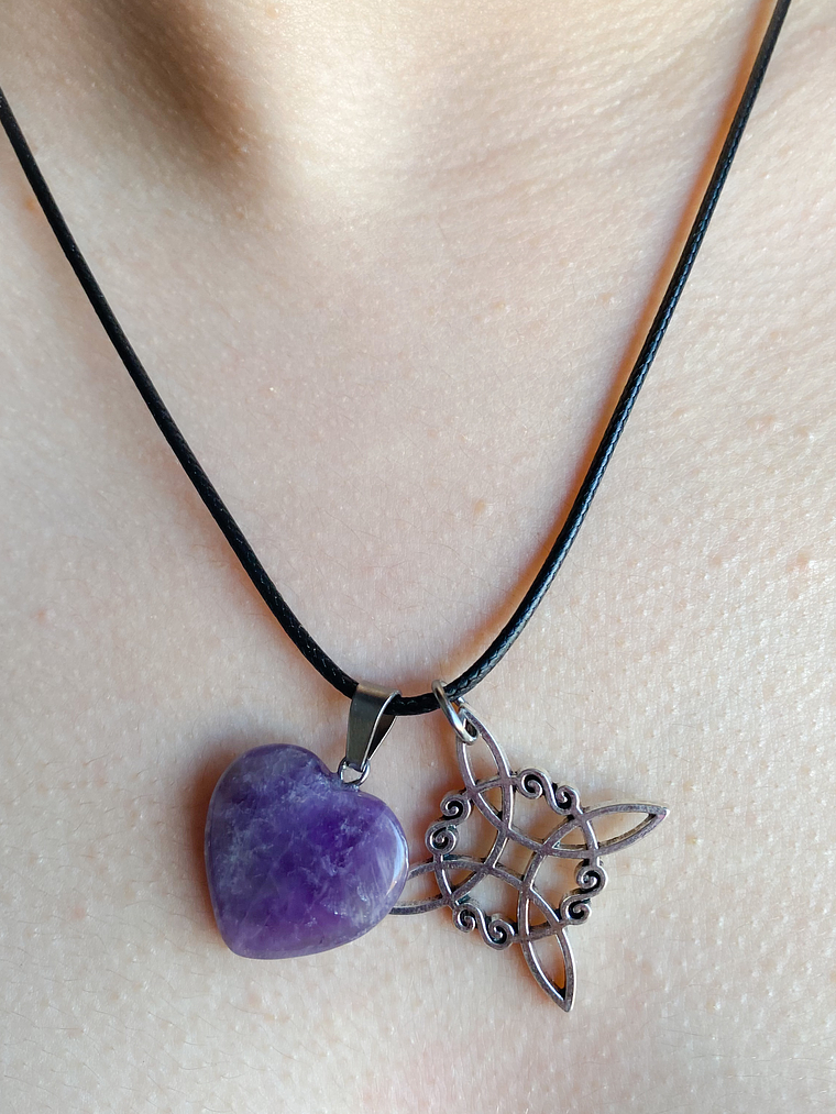 Nudo de bruja corazón de amatista  1