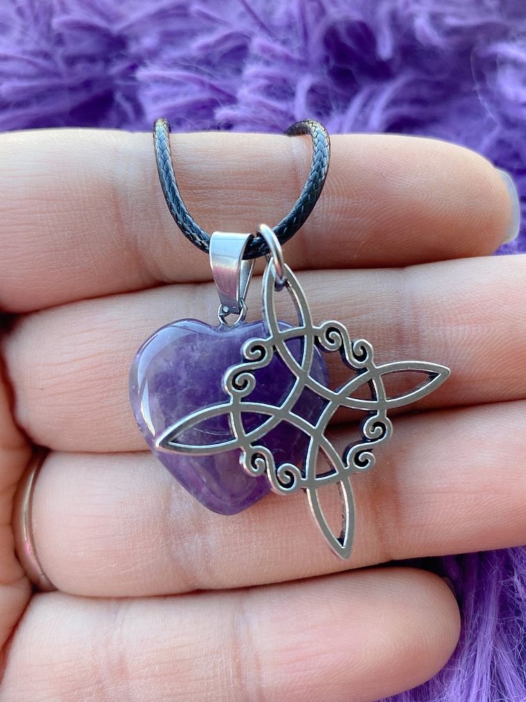 Nudo de bruja corazón de amatista  2