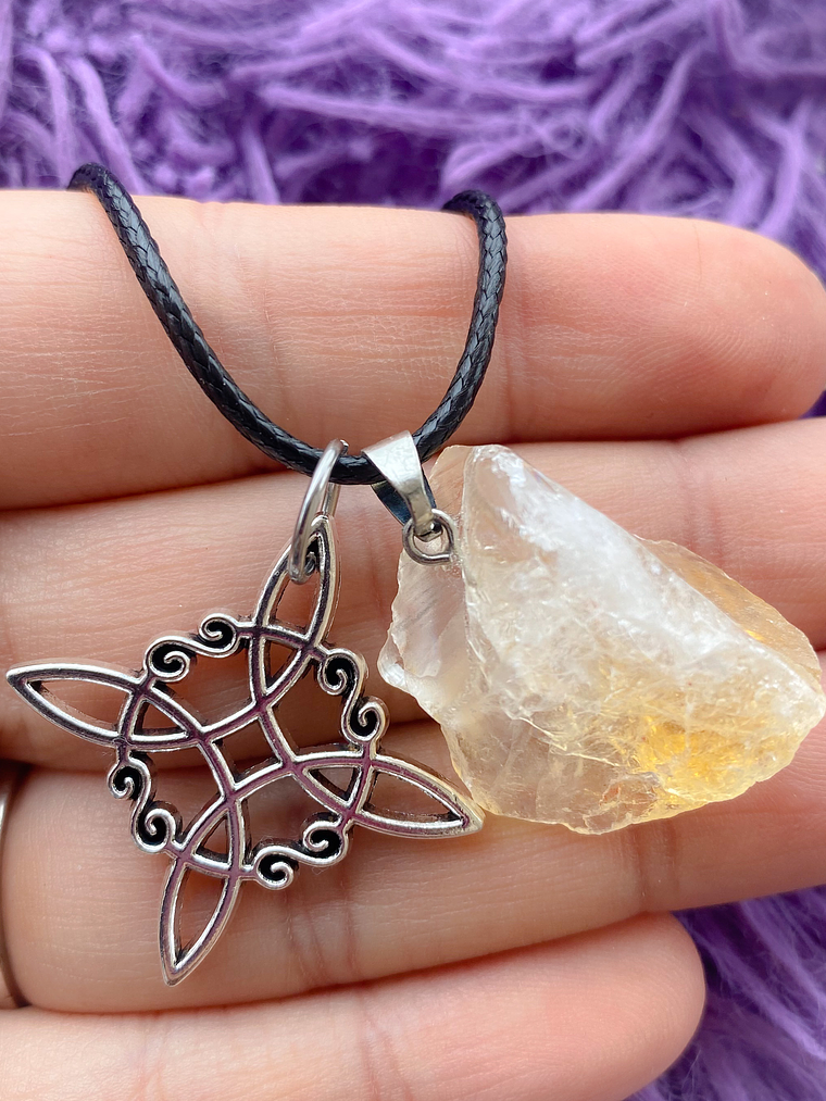 Collar nudo de bruja citrino  1