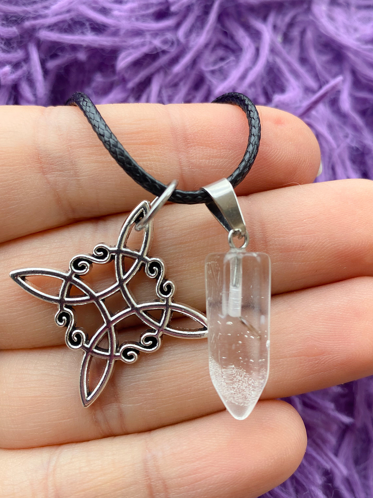 Collar nudo de bruja cuarzo cristal 1