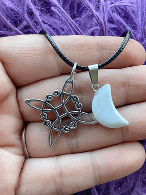 Nudo de bruja howlita blanca 