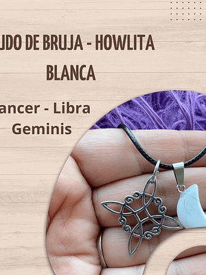 Nudo de bruja howlita blanca 