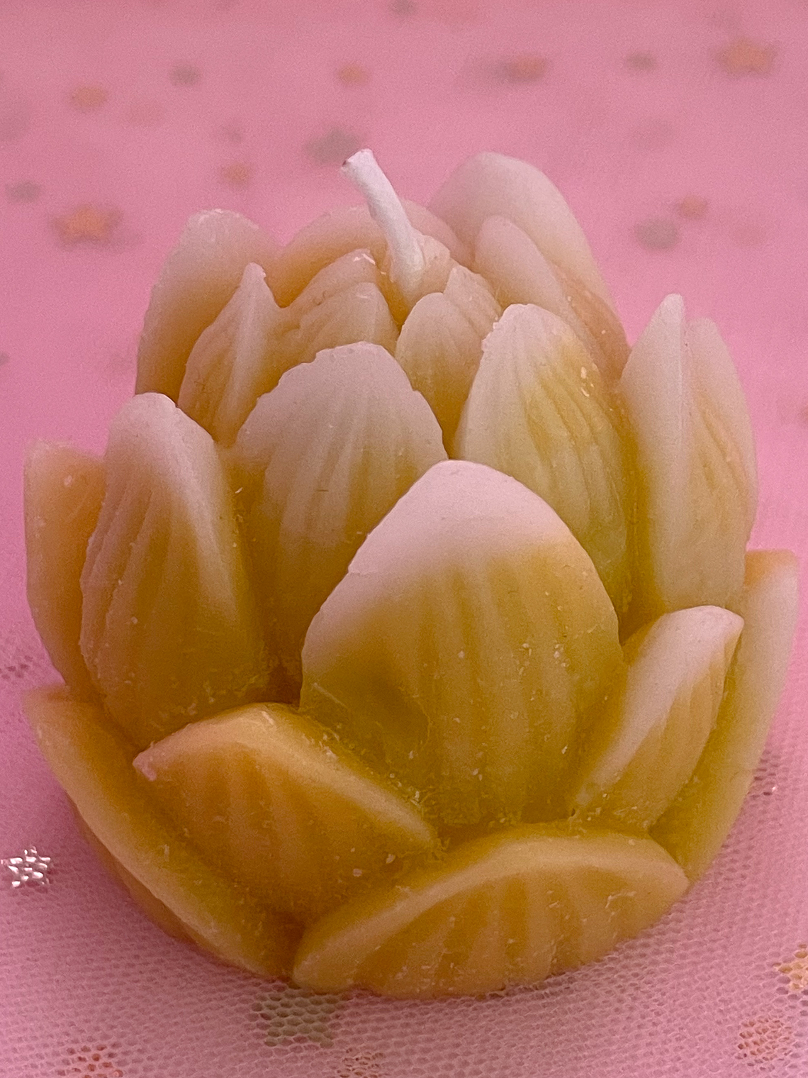 Vela energética flor de loto amarilla  1