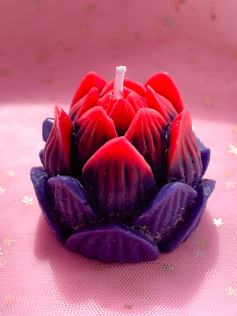 Vela energética flor de loto morada  1