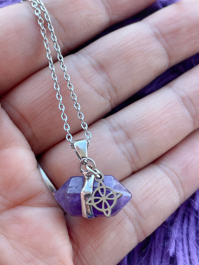 Collar nudo de bruja amatista natural  1