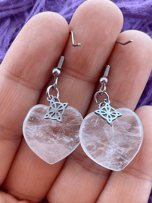 Aros nudo de bruja cuarzo cristal 