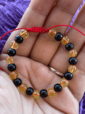 Pulsera bebe hilo turmalina ámbar ajustable