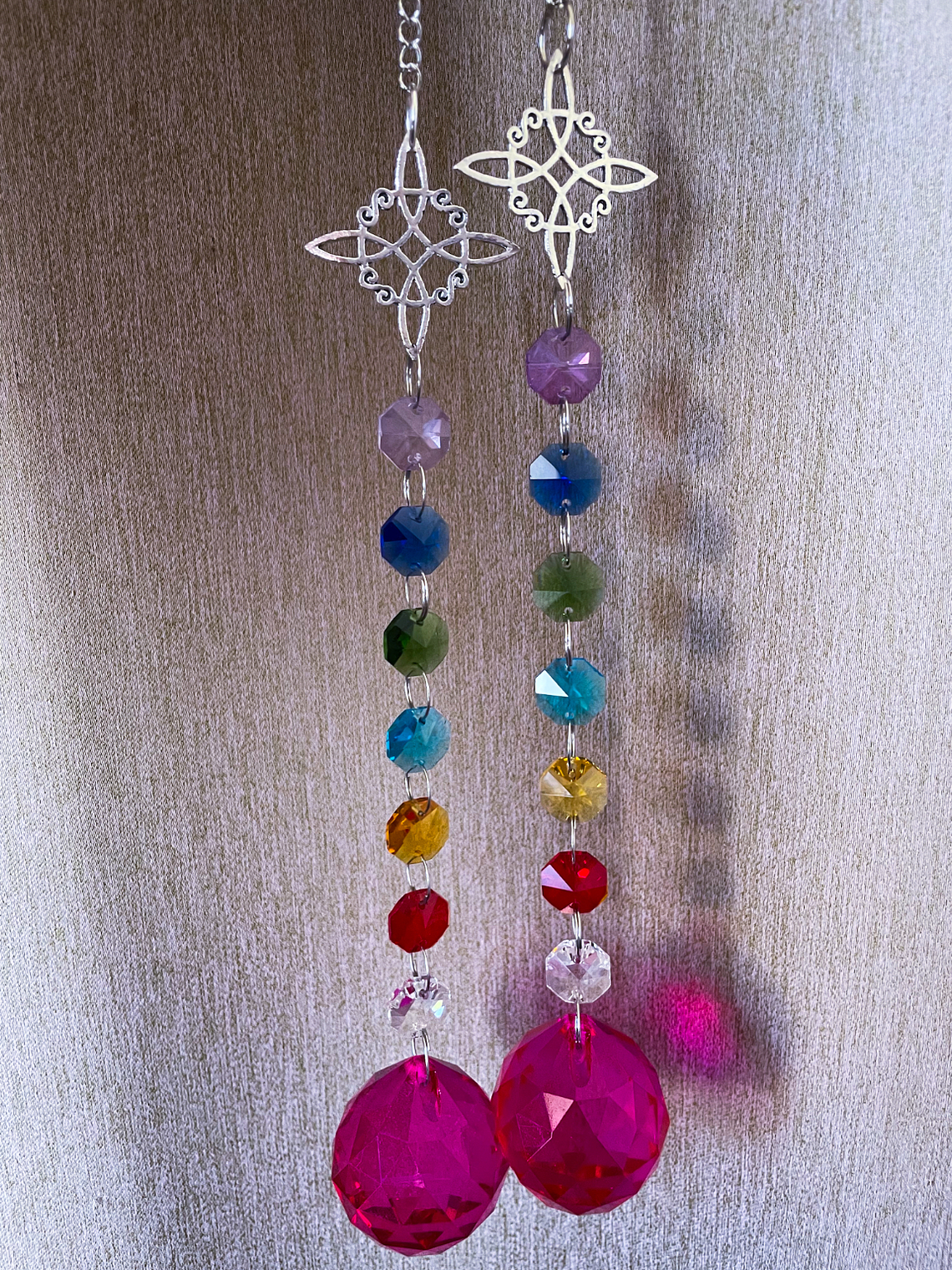 Atrapador de sol 7 chakras nudo de bruja fucsia  1