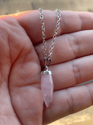 Punta corazón rosa acero inoxidable 