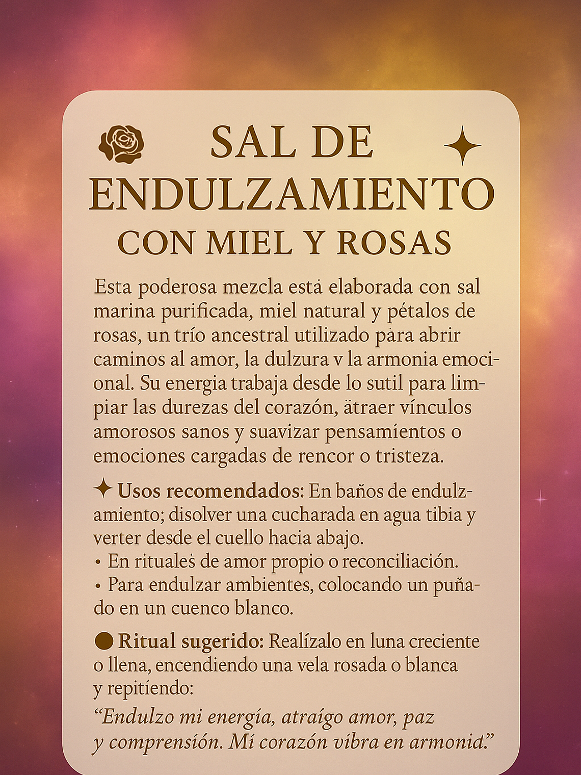 Sal de baño para endulzamientos  2