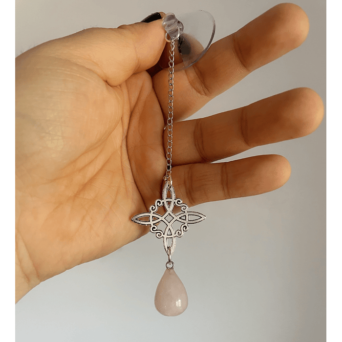 Colgante nudo de bruja cuarzo rosa 