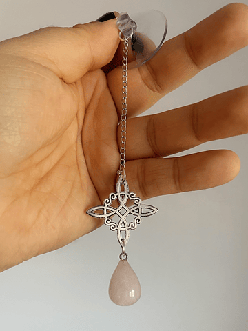 Colgante nudo de bruja cuarzo rosa 