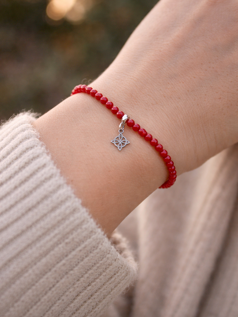 Pulsera roja nudo de bruja 4mm 1