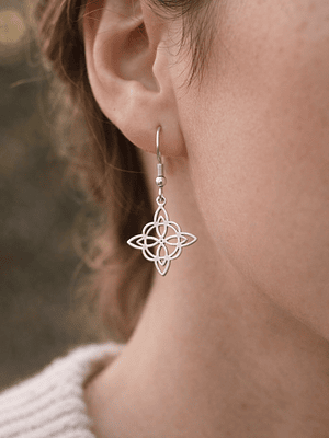 Aros nudo de bruja acero inoxidable 