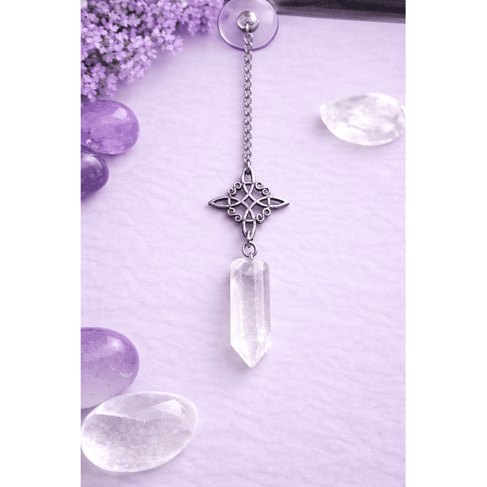 Colgante nudo de bruja cuarzo punta 