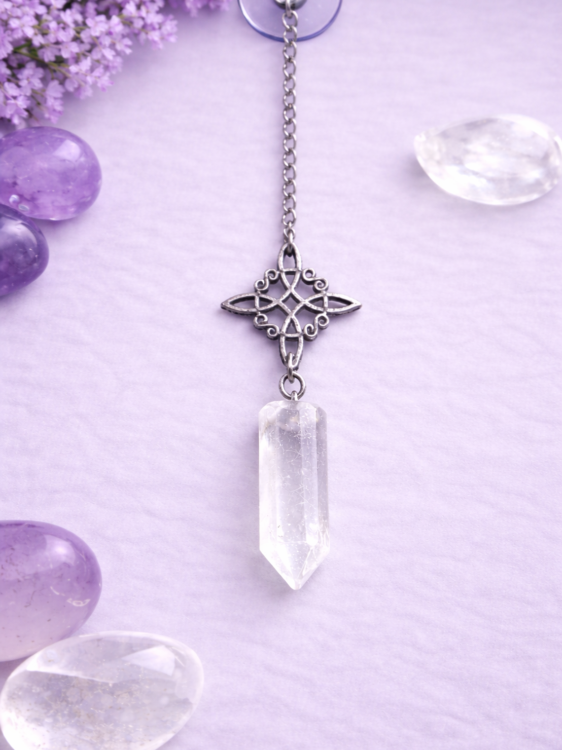 Colgante nudo de bruja cuarzo punta  1