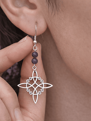 Aros nudo de bruja amatista