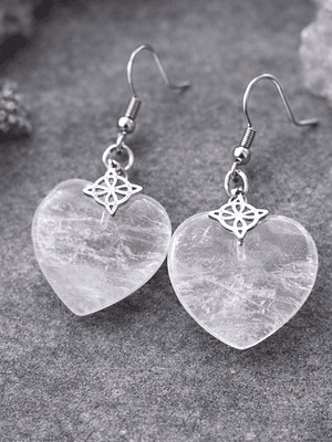 Aros nudo de bruja cuarzo cristal 