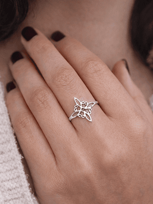 Anillo nudo de bruja acero inoxidable