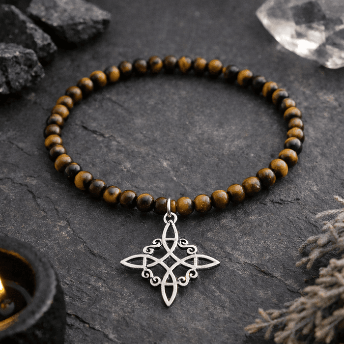 Pulsera nudo de bruja ojo de tigre 