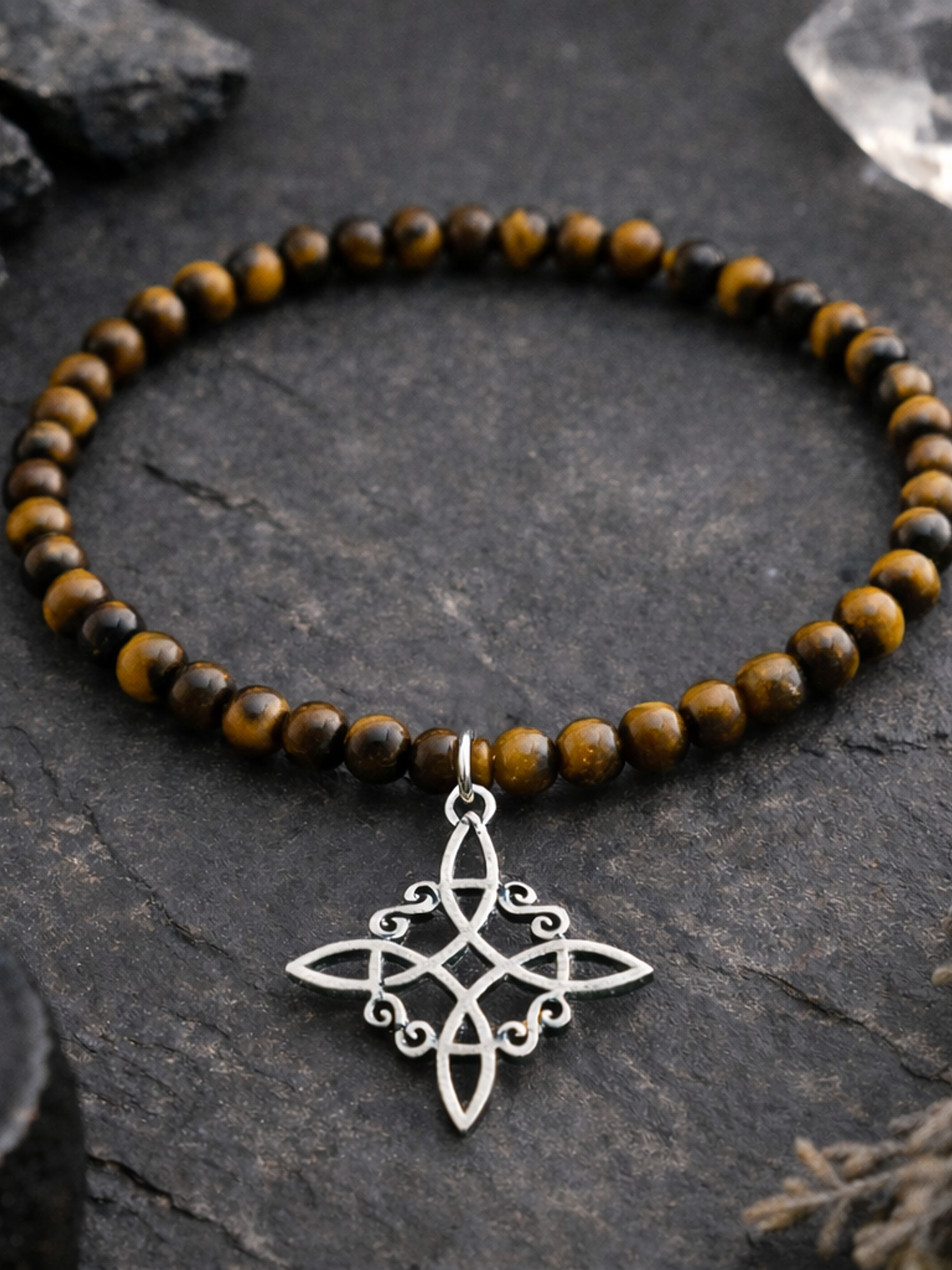 Pulsera nudo de bruja ojo de tigre  1