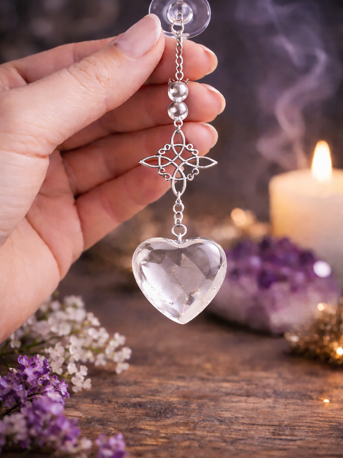 Colgante nudo de bruja corazón  6