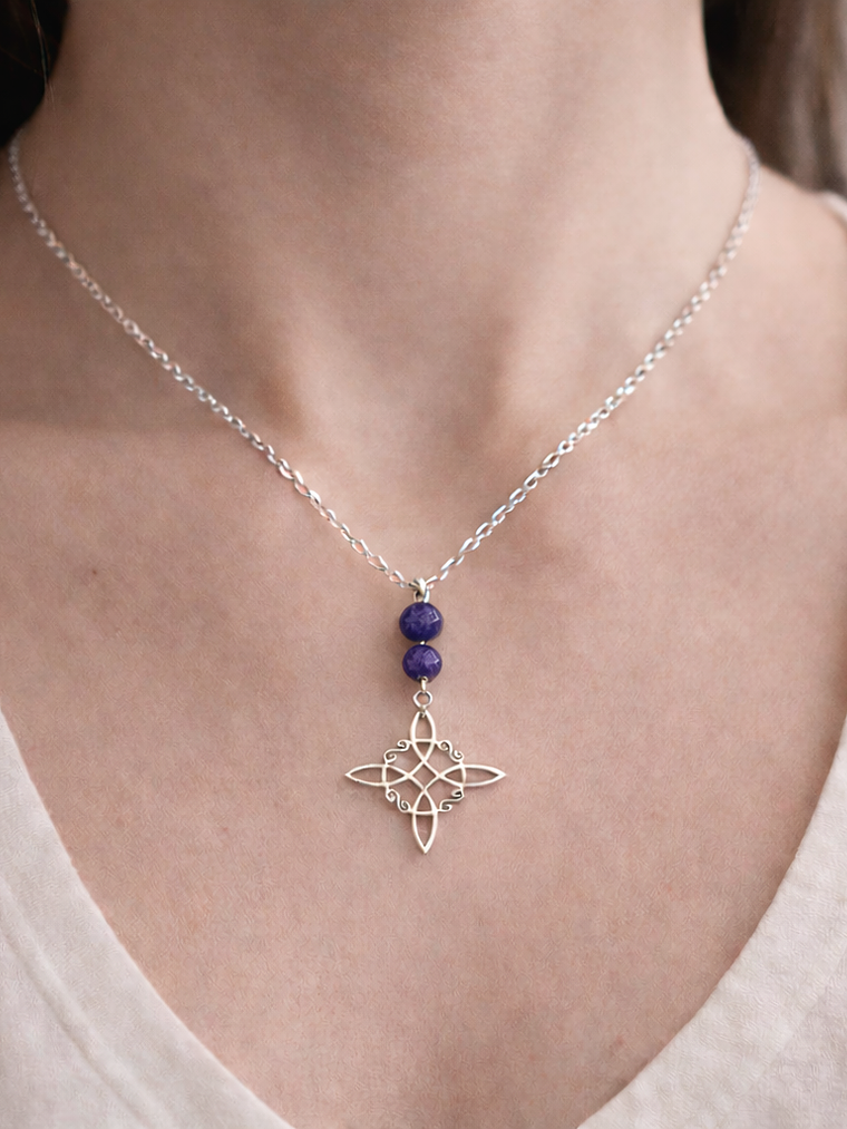 Collar nudo de bruja cuarzo  5