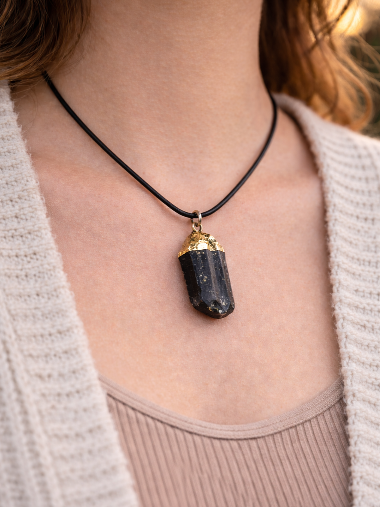 Turmalina natural bañada en plata  1