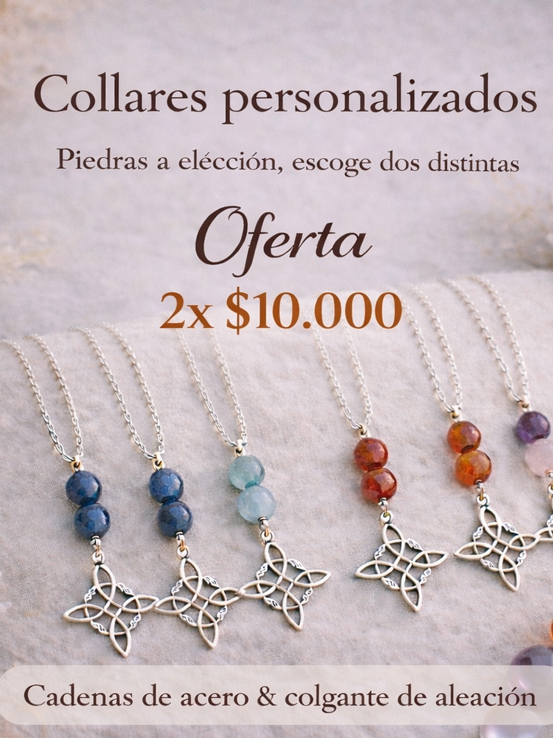 Collares personalizados nudo de bruja 2x $10.000 1