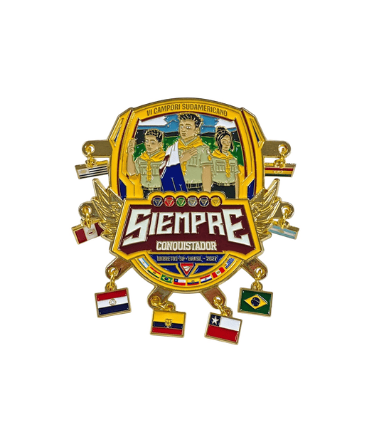 Pin VI campori sudamericano banderas colgando