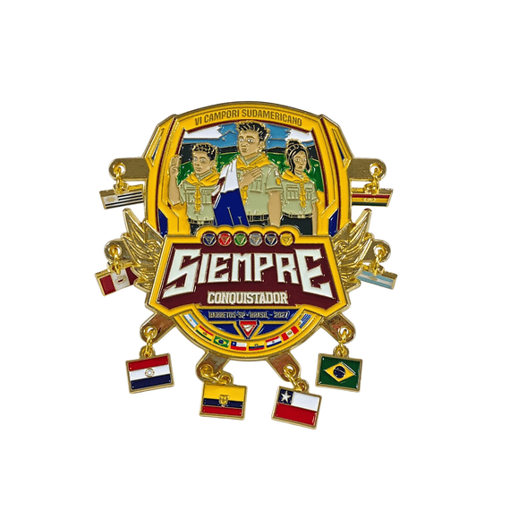 Pin VI campori sudamericano banderas colgando