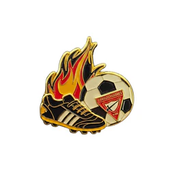 Pin futbolero conquistador pelota con zapato