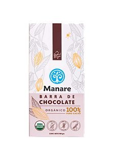 Barra de Chocolate orgánico 100% cacao 100gr