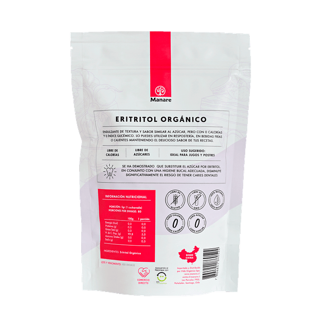 Eritritol 2 Kg - Endulzante 100% Natural