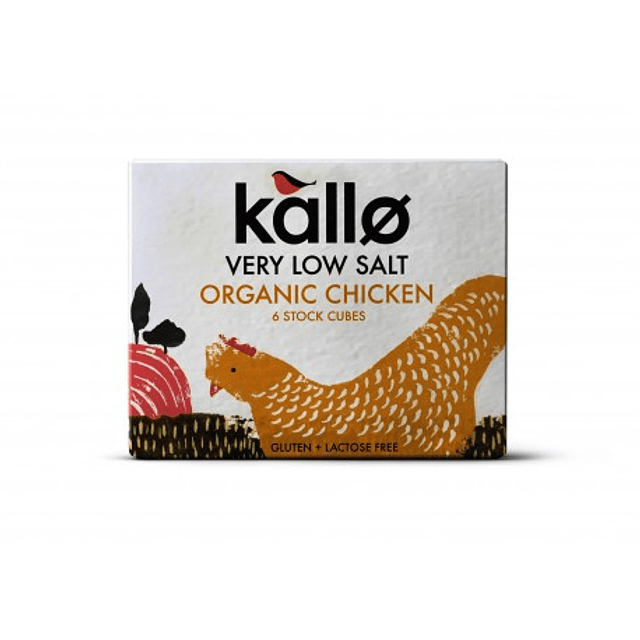 Caldo orgánico en cubos de pollo bajo en sal sin gluten 66gr