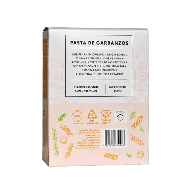 Espirales de garbanzos orgánicos 250gr 