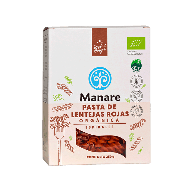 Espirales de Lentejas Rojas orgánicos 250g