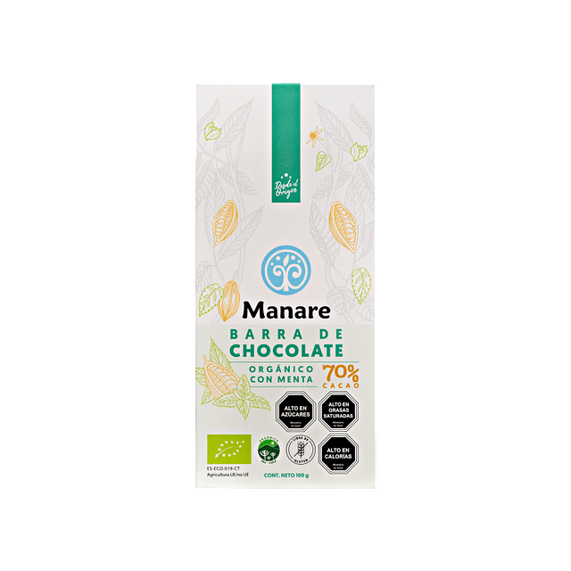 Chocolate con menta orgánico 70% Cacao 100g