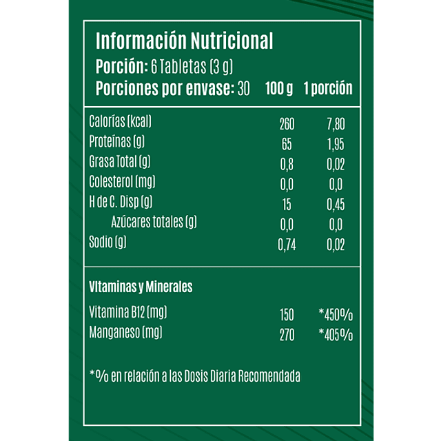 Spirulina 180 tabletas 90 gramos 