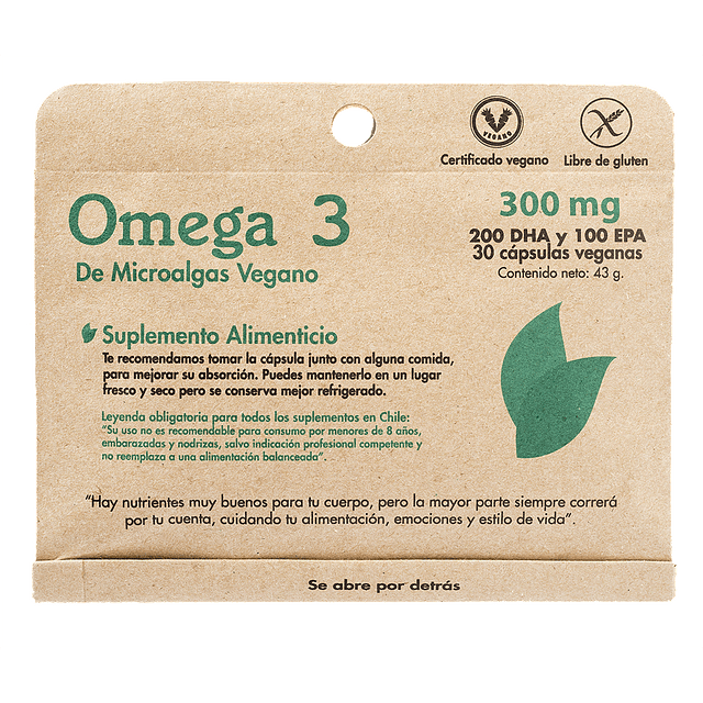 Omega 3 30 cápsulas veganas 