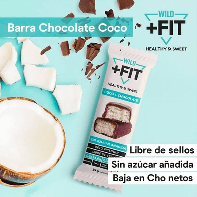 BARRA WILD+FIT COCO CHOCOLATE 35GR 