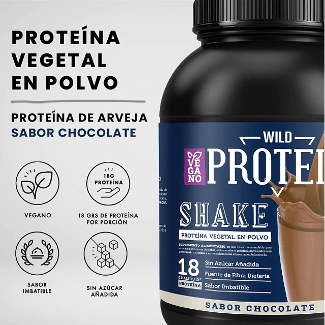 Wild protein vegan shake chocolate 1kg 