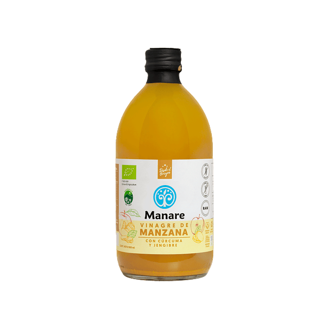 Vinagre de Manzana con Cúrcuma y Jengibre Orgánico 500 ml