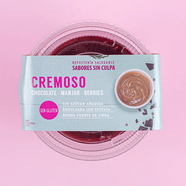 Cremoso Chocolate, Manjar y Berries. 150 g